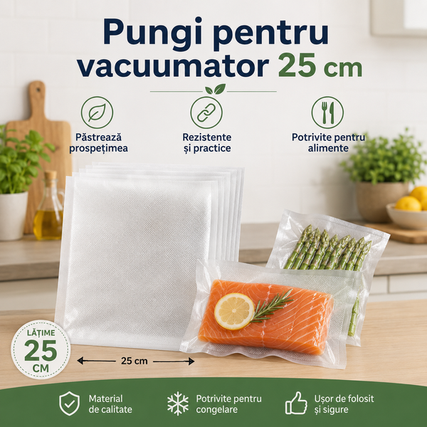 Pungi pentru vacuumator, 25 cm